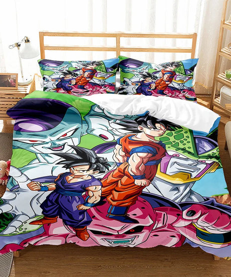 Anime Dragon Ball Duvet Comforter Quilt Cover Set Super Saiyan Bedding Set Anime Car Bed Bedroom Home Children Bedroom Gifts