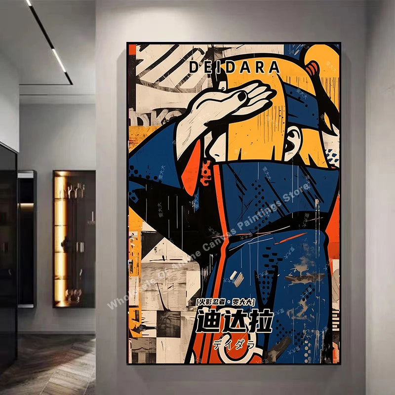 Naruto Graffiti Poster – Itachi Uchiha Akatsuki Anime Wall Art for Home Decor