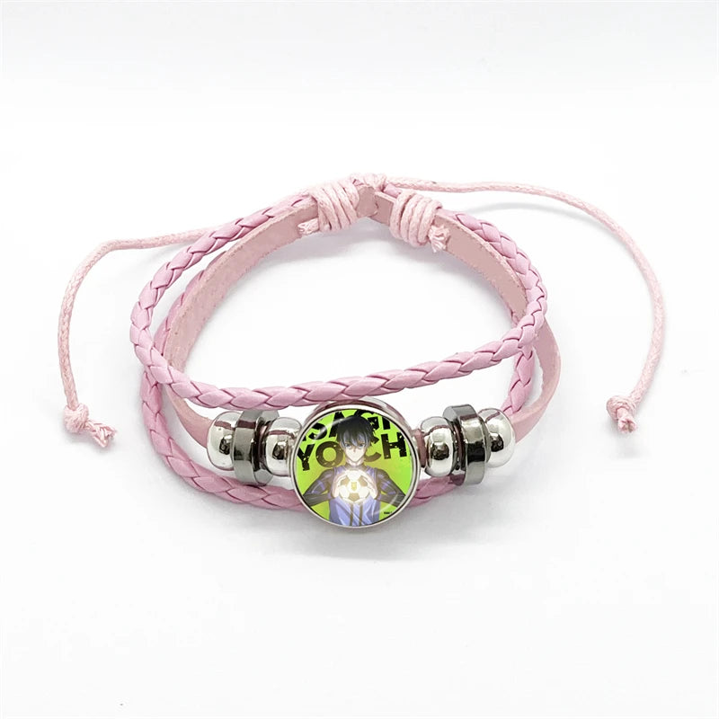 Anime Blue Lock Isagi Yoichi Chigiri Bachira Leather Bracelet Cosplay Unisex Adjustable Punk Wristband Jewelry Props