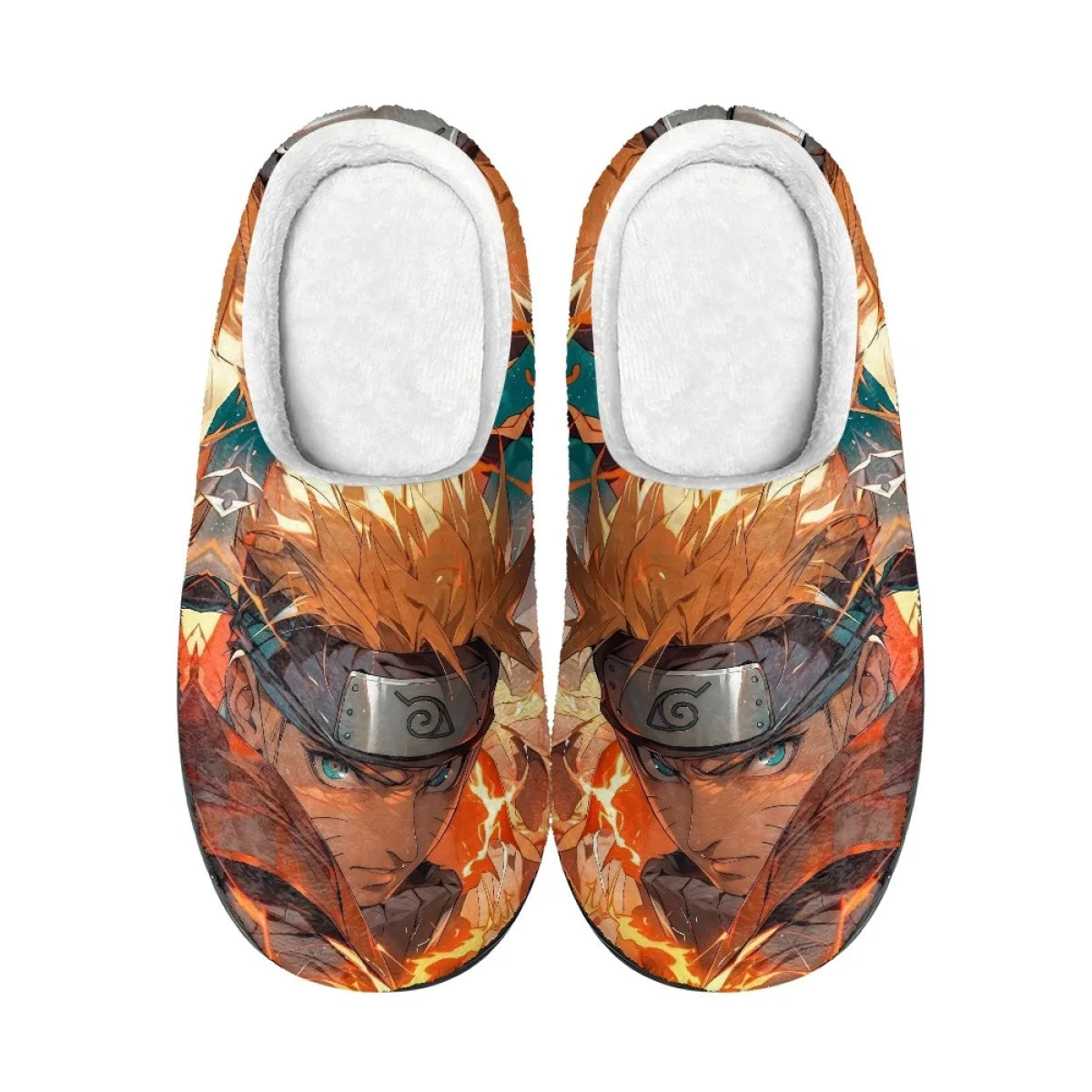 Anime Naruto Men Slippers Winter Warm Cotton Slippers Male Flats Soft Non-slip Slides Household Indoor Slippers Plus Size Gift