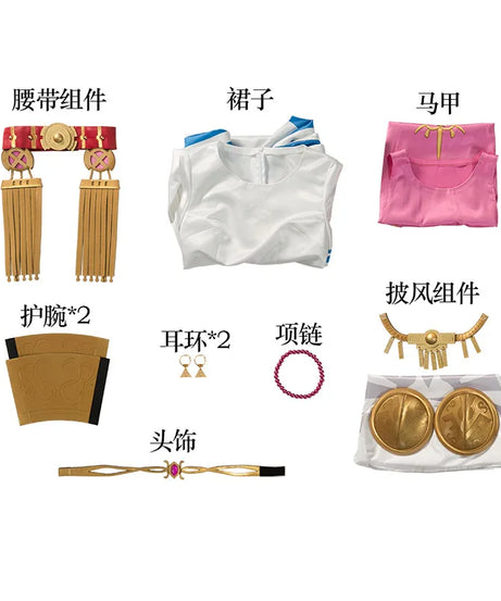 Game SSB  Zelda Cosplay Costume Zelda princess  Wig shoes ears props Accessorie party carnival set Woman uniform complete set