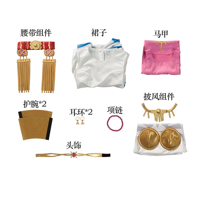 Game SSB  Zelda Cosplay Costume Zelda princess  Wig shoes ears props Accessorie party carnival set Woman uniform complete set