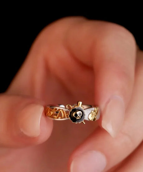Cute One Piece Brook anime peripheral same style ring creative fashion decorative ring versatile birthday gift wholesale