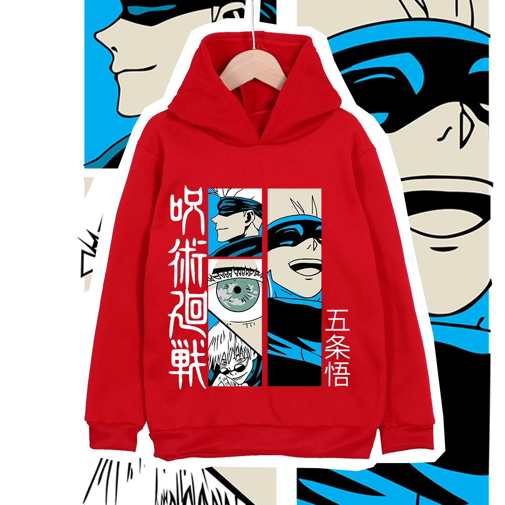 Jujutsu Kaisen Satoru Gojo Kids Anime Hooded Sweatshirt – Children's Cosplay Pullover 8