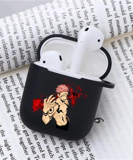 Anime Jujutsu Kaisen Case for Airpods 3 2 1 Pro Silicone Bluetooth Headphone Cover Gojo Satoru Air Pod Earphone Box Black Coque