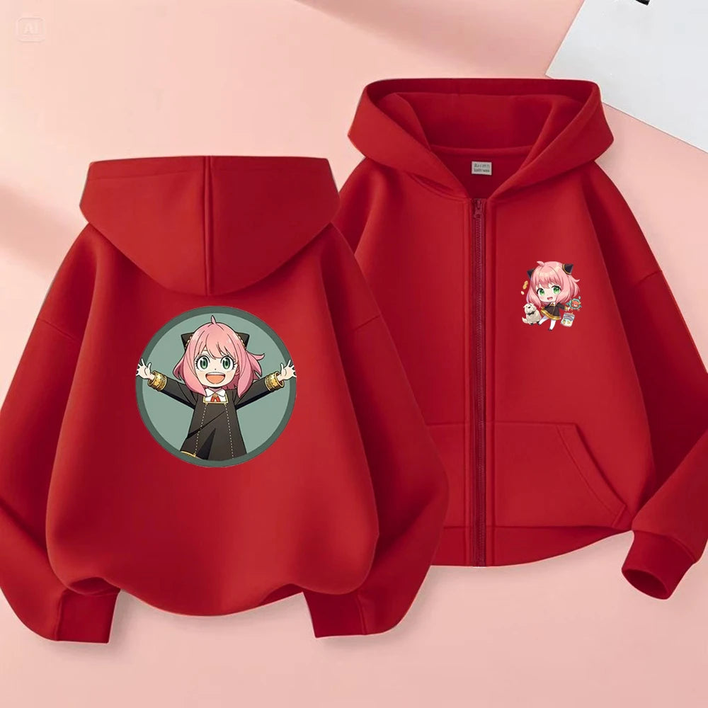 Spy x Family Children's Anya Forger Kids Hoodie – Zip-Up Casual Sweatshirt 7