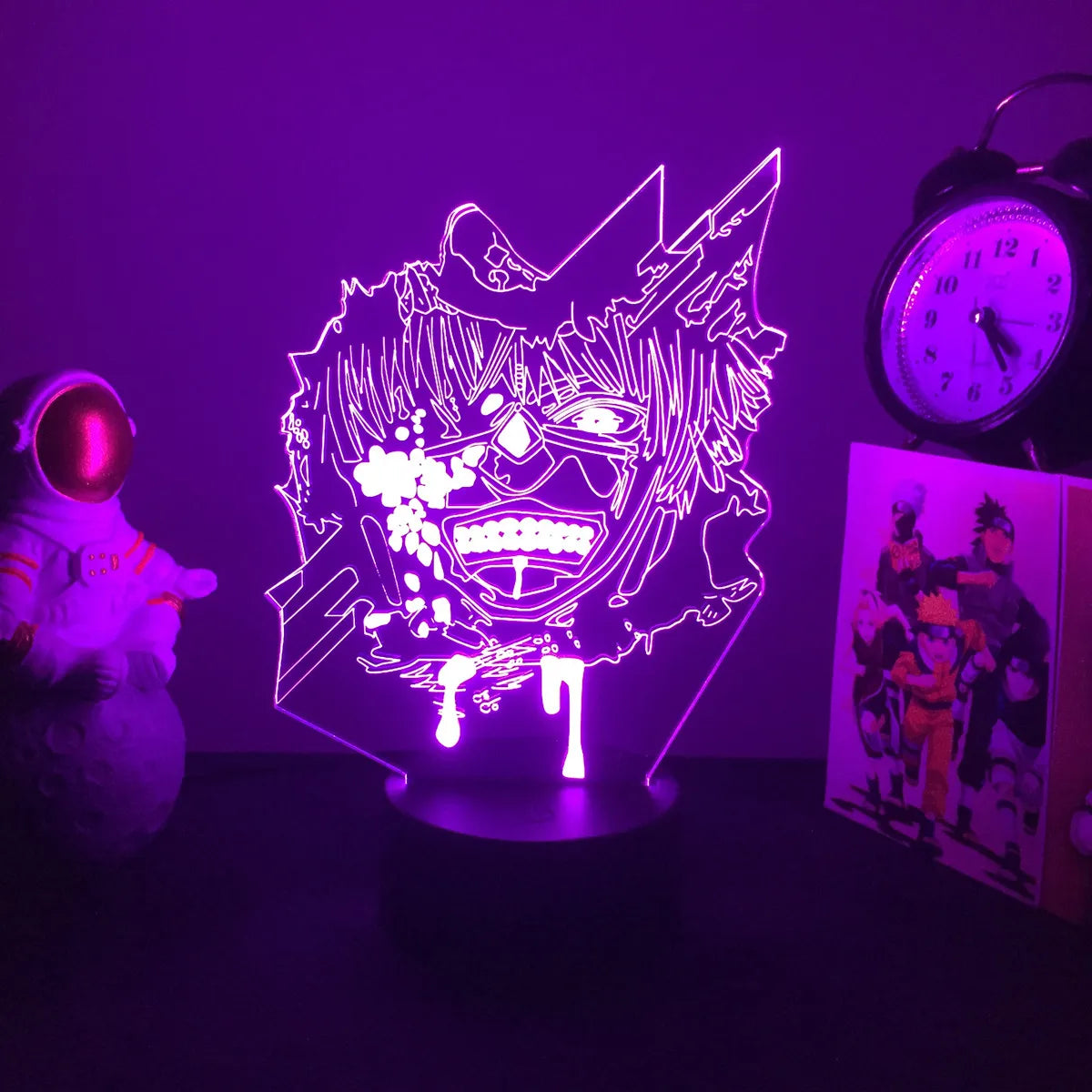 Anime Tokyo Ghoul Glowing Acrylic Stand Ken Kaneki Figure Nightlight for Reading Room Decor Light Gift for Birthday Table Lamp