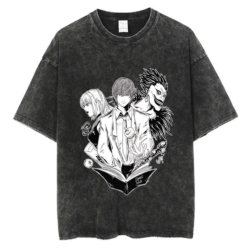 Death Note Oversized Vintage T-Shirt – Anime Streetwear Summer Cotton Tee