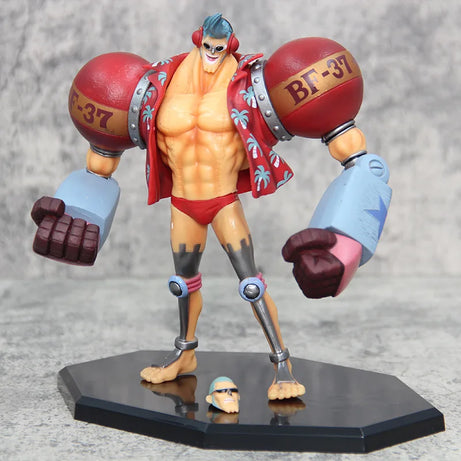 Anime One Piece Figure Gk Franky Fighting Pirates Cutty·Flam 2 Heads Action Figure Statue Decoration Doll Toys Christmas Gifts