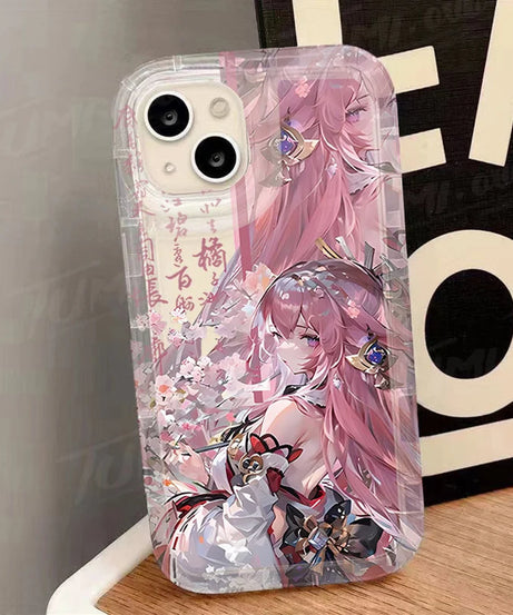 Genshin Impact Kamisato Ayaka Case for iPhone 15 14 13 12 11 Pro Max XR XS X 8 7 6 6S Plus SE 2020 Shockproof Transparent Cover