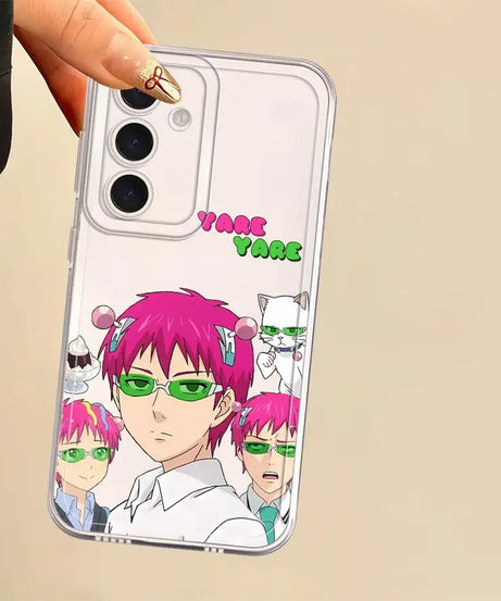 Cute Boy Saiki K-Kusuo Phone Case for Samsung Galaxy A13 A15 A16 A14 A12 A35 A34 A73 A35 A71 A72 A25 A22 Soft Cover