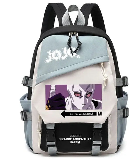 Kujō Jōtarō Anime JoJo's Bizarre Adventure Backpack Student School Bag Canvas Teens Outdoor Travel Backpack Fashion Gift
