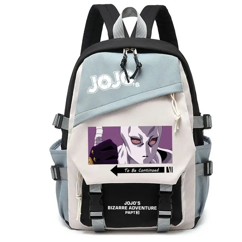Kujō Jōtarō Anime JoJo's Bizarre Adventure Backpack Student School Bag Canvas Teens Outdoor Travel Backpack Fashion Gift