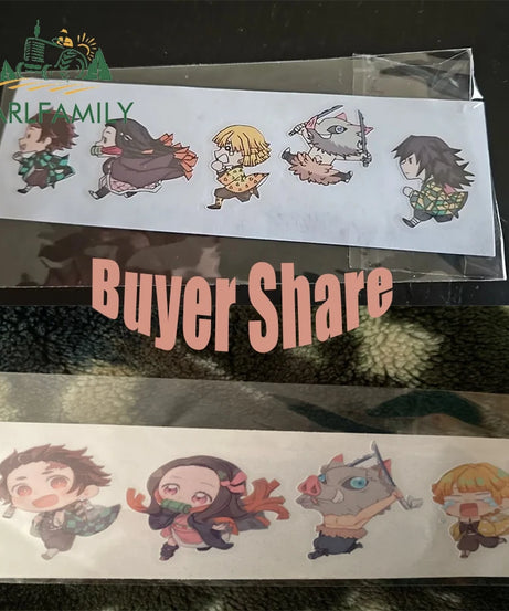 EARLFAMILY 13cm X 3.8cm Anime Running Chibi Car Stickers Trunk Windows Cartoon Decal Personality Kamado Nezuko Car Accessories