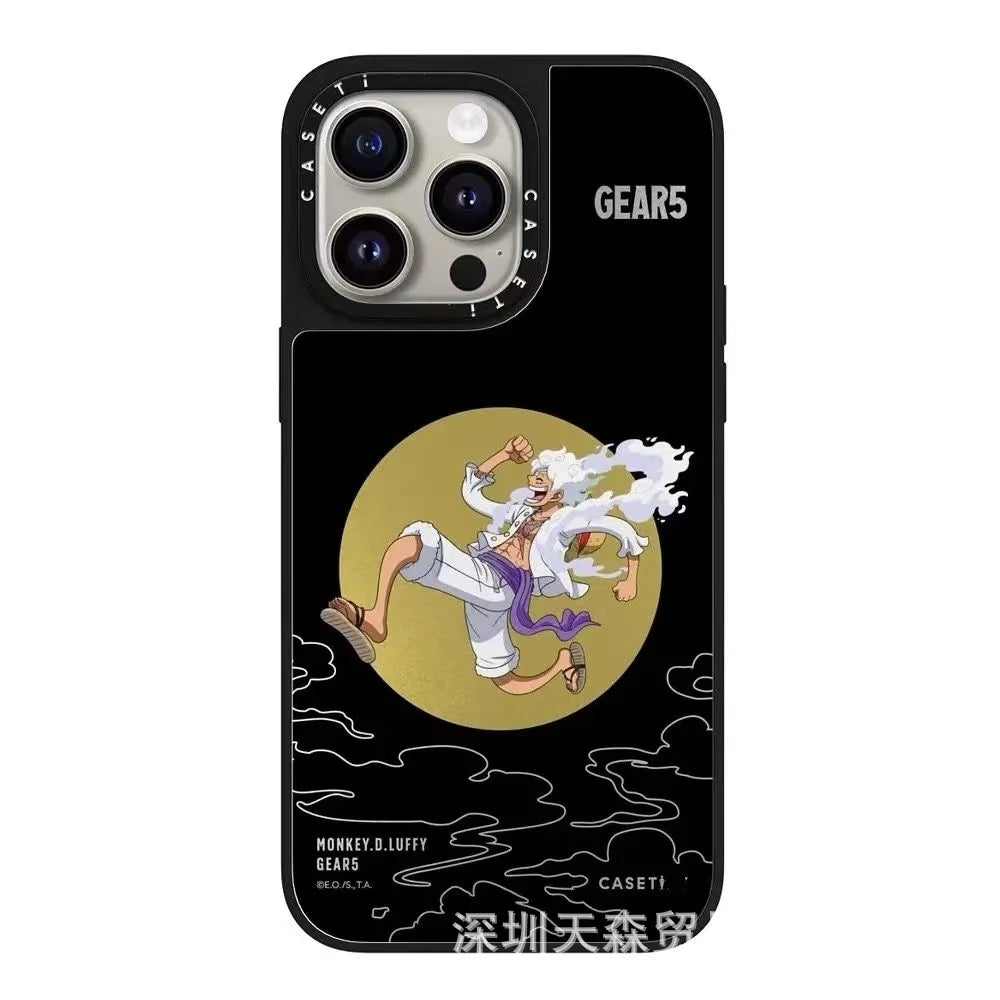 One Piece x Naruto Mirror Phone Case – Anti-Fall Collection for iPhone 16 Pro Max