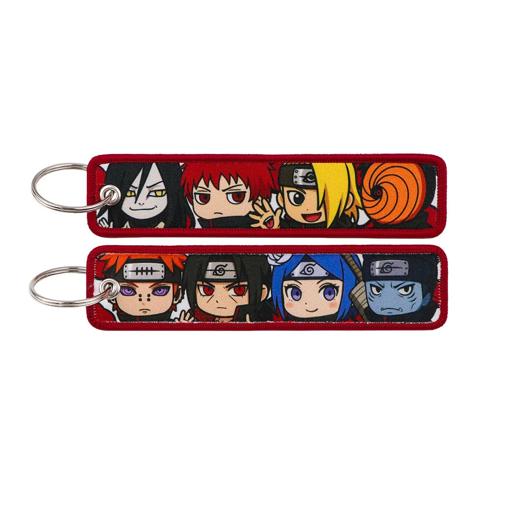 Anime Naruto Fabric Keychain Lanyard – Woven Character Zipper Pendant for Bags & Keys 3