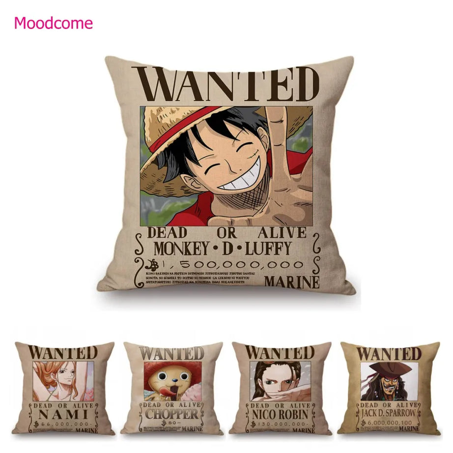 Vintage One Piece Anime Poster Want Pillow case