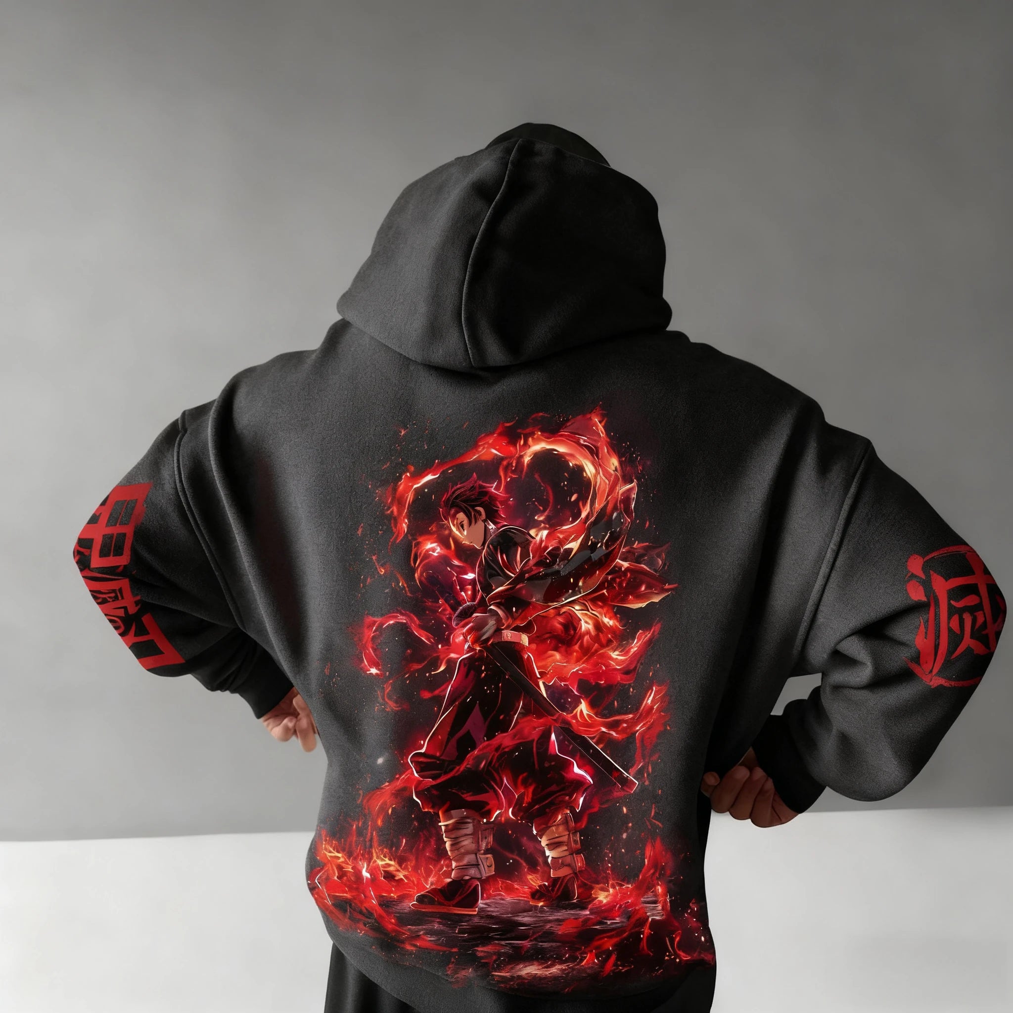 Demon Slayer Men's Hoodie Autumn/Winter New Cool Anime Printed Loose Casual Japanese Harajuku Parent Child Sweater Top