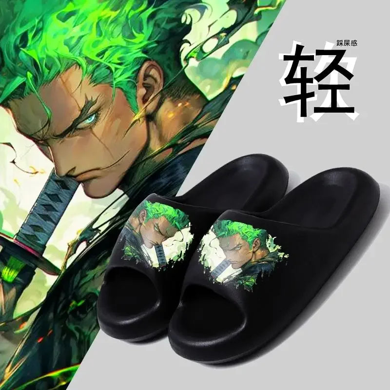 One Piece Luffy Zoro Cute soft bottom flip-flop personality stylish and comfortable men and women sandals holiday gift