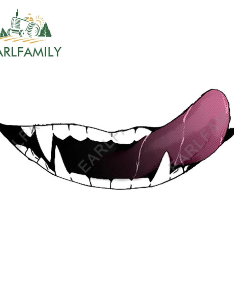 EARLFAMILY 13cm For Scary Devil Tooth Helmet Car Stickers RV JDM Motorcycle Decal Waterproof Camper Van Funny Car Accessories