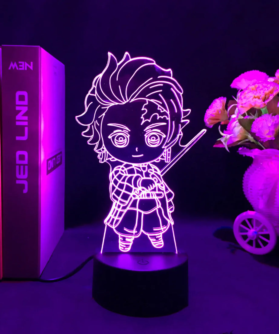 Anime Demon Slayer 3D LED Nightlight Figure for Kids Child Bedroom Decor Cool Kimetsu No Yaiba Lamp Gift Dropshopping