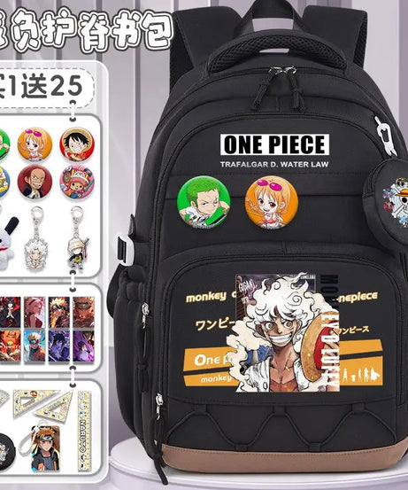 One Piece Luffy Backpack – Large Canvas School & Travel Bag