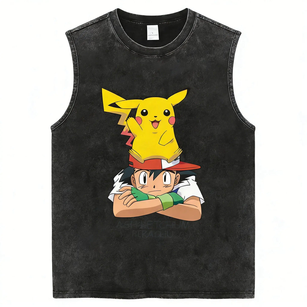Pokémon Vintage-Washed Tank Top — Sleeveless Gym Vest 4