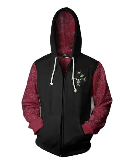 Anime One Piece Luffy Trafalgar D. Water Law Hoodie Cosplay Costume Long Sleeve Sweatshirt Sweater Zip Up Coat Jackets