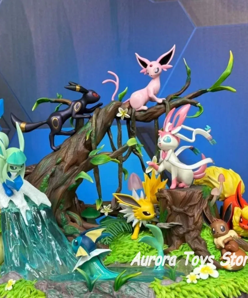27cm/10.63in Anime Pokemon Figure Eeveelution Action Figure PVC Model Statue Collection Desktop Decoration Toys