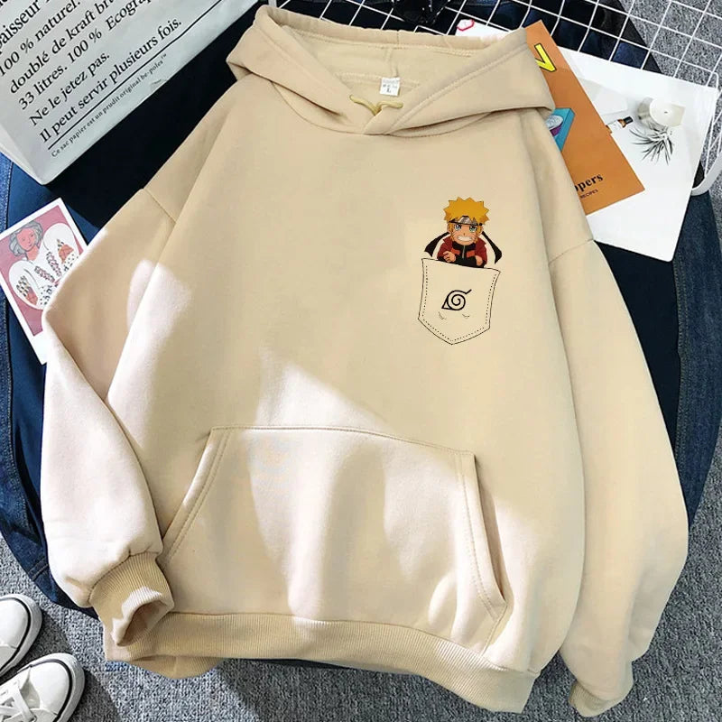 Anime Naruto Akatsuki Graphic Oversized Hoodie – Harajuku Casual Pullover Sweatshirt for Women 8