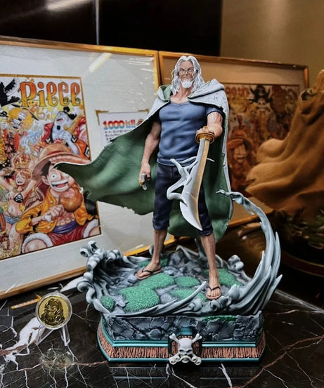 One Piece 32cm Silvers Rayleigh Action Figures Model Kit Anime Peripheral GK Toy Statue Holding Sword Desktop Ornament Boy Gift