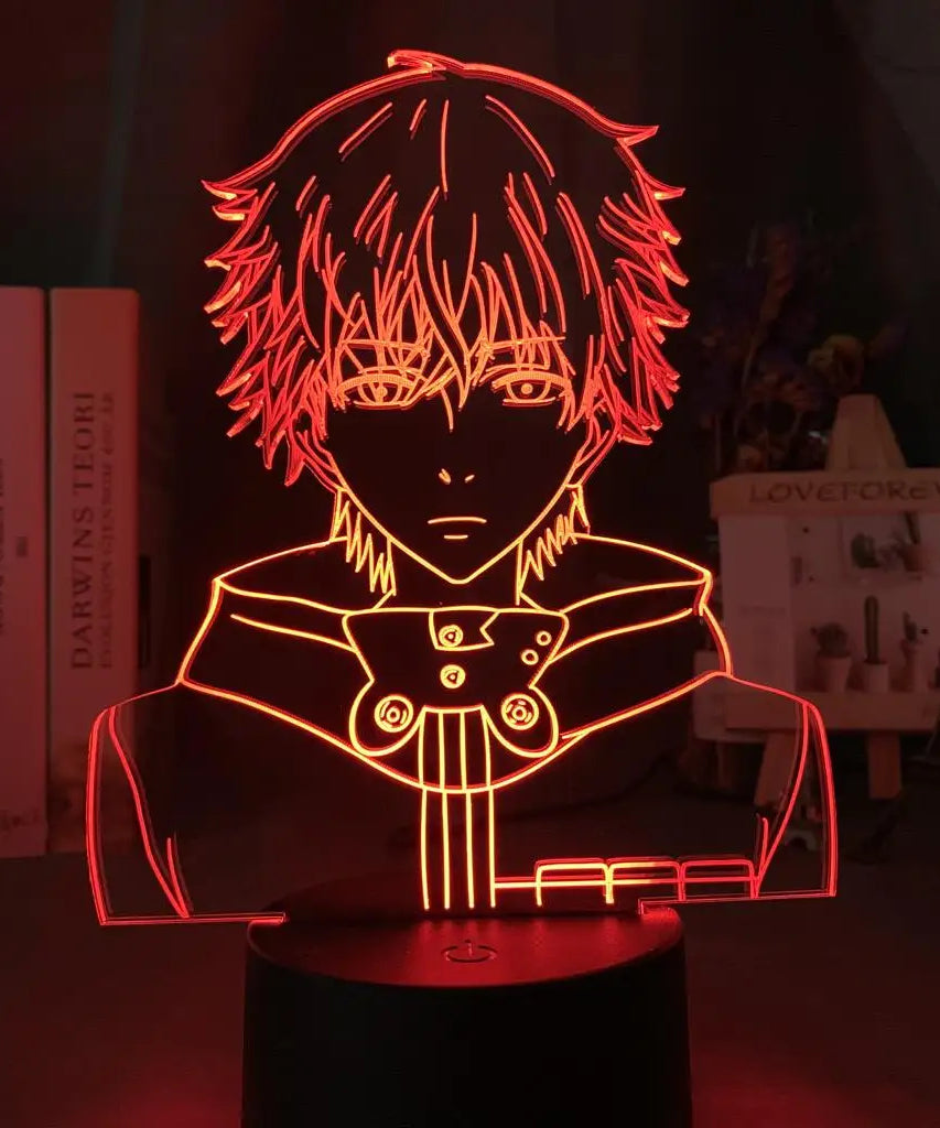 Anime Tokyo Ghoul Glowing Acrylic Stand Ken Kaneki Figure Nightlight for Reading Room Decor Light Gift for Birthday Table Lamp