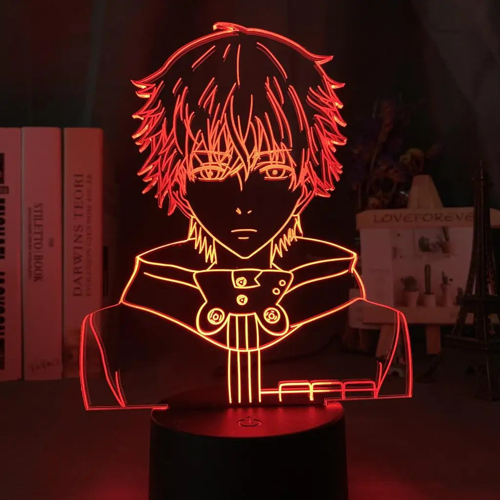 Anime Tokyo Ghoul Glowing Acrylic Stand Ken Kaneki Figure Nightlight for Reading Room Decor Light Gift for Birthday Table Lamp
