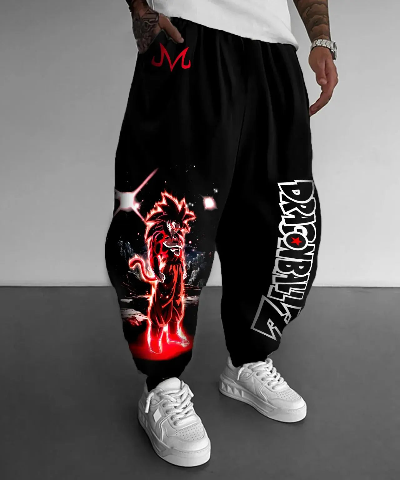 Dragon Ball Anime Men Jogger Pants Streetwear Casual Sweatpants Goku Graphic Print Elastic Cuff Spring Autumn Fashion Trousers