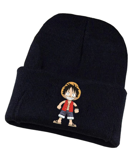 New Anime Cute One Piece Embroidered Beanies Hat Men Women Winter Autunm Warm Knitted Bonnet Cap Wool Skullies Boys Beanies Caps