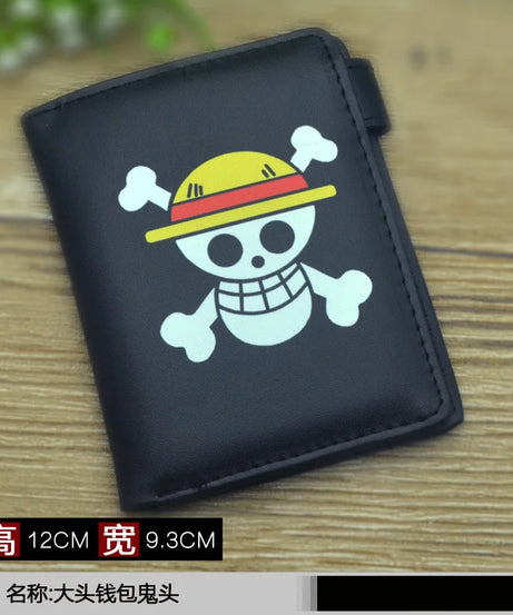 Anime One Piece Figure Wallet Luffy Purse Zoro Ace Bounty Order Skeleton Pattern Pu Kawaii Wallet Card Holder Purse
