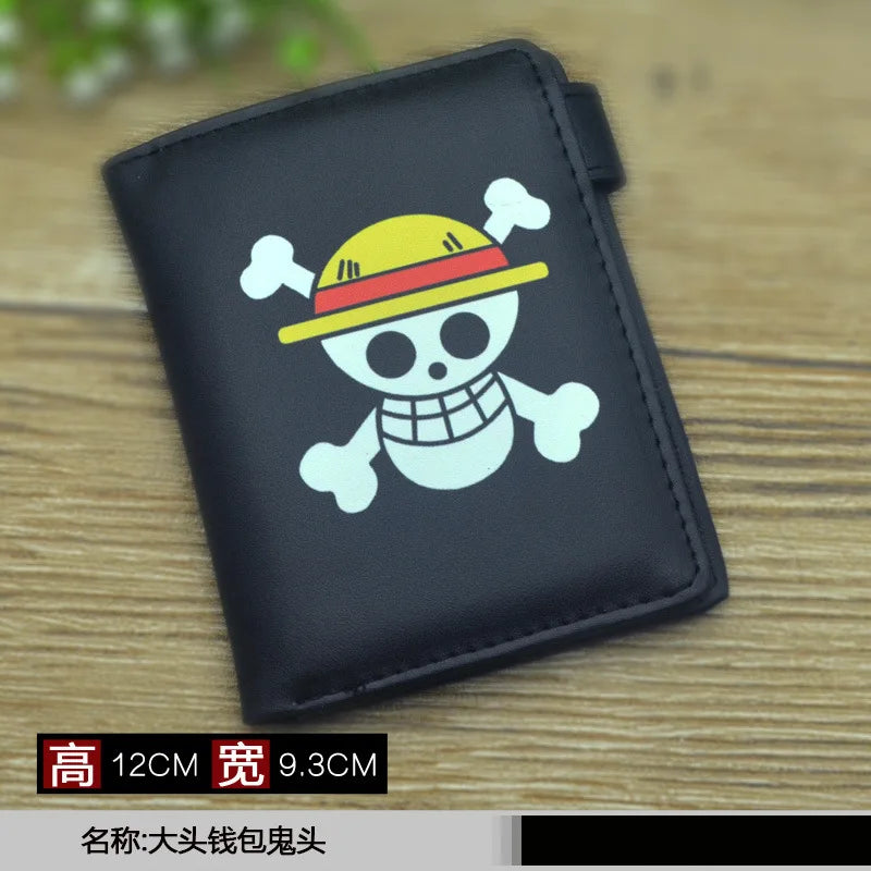 Anime One Piece Figure Wallet Luffy Purse Zoro Ace Bounty Order Skeleton Pattern Pu Kawaii Wallet Card Holder Purse