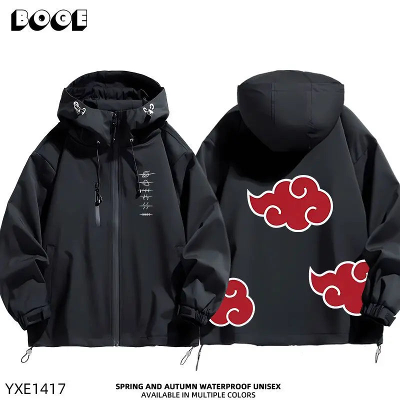 Anime Naruto Akatsuki Windbreaker Jacket – Hooded Spring & Autumn Coat for Men & Women 6