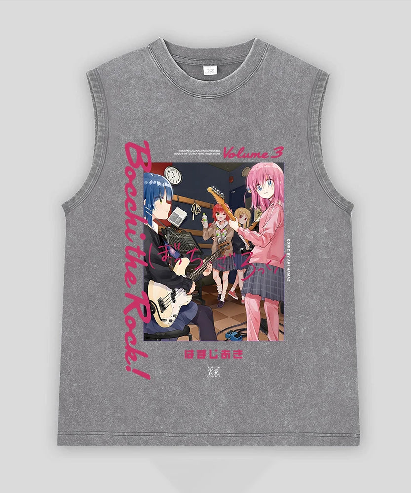 Bocchi the Rock! Oversized Band Vest – Unisex Anime Cotton Tank Top