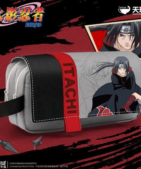 Naruto Sasuke Pencil Case Anime Personality Fashion Three-Layer Large Capacity Multifunctional Pencil Box for Boys