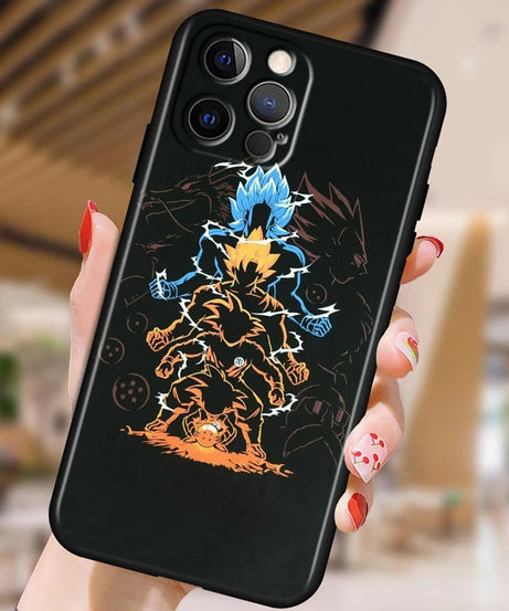 Dragon Ball Z Black Soft Case for iPhone 15/14/13/12/11/XS/X/8/7/SE