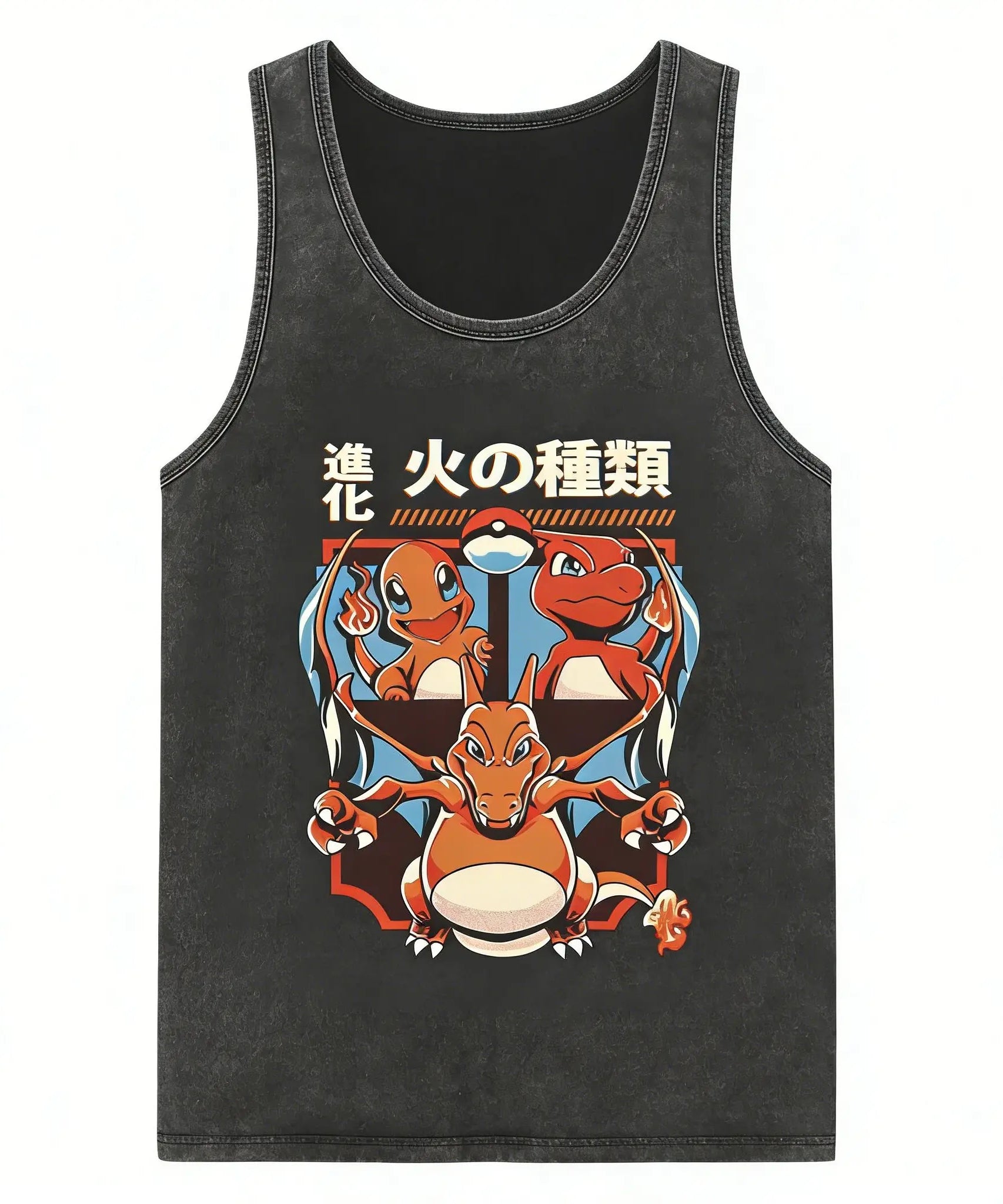 Vintage Washed Gym Vest Man T Shirt Pokemon Print Y2k Summer Sleeveless Shirt Print Streetwear Loose Casual Men's Tank Top