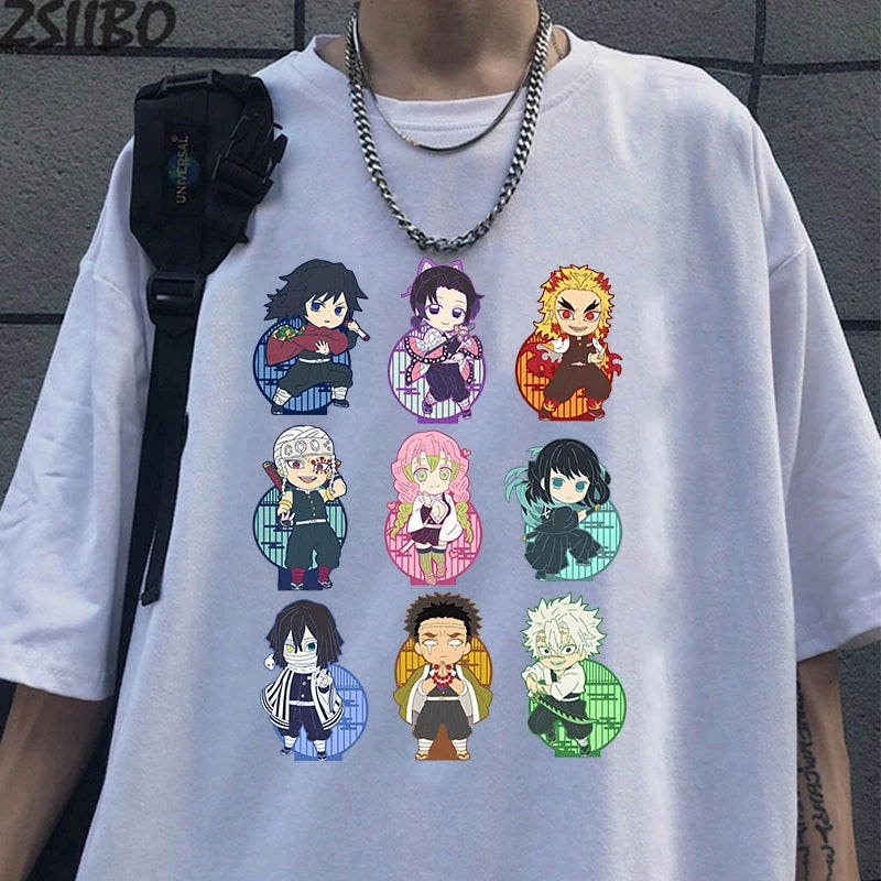 New Fashion Demon Slayer T Shirt Funny Anime Print T Shirt Anime Graphic Tee Shirt Unisex Casual Plus Size Tops