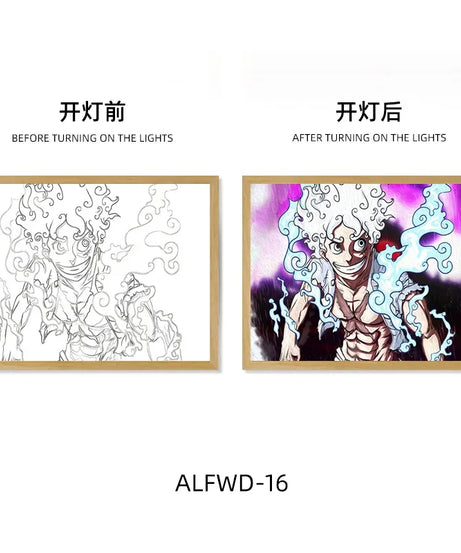 Sun God Nika Luffy Light-Up Frame – One Piece LED Desktop Decor