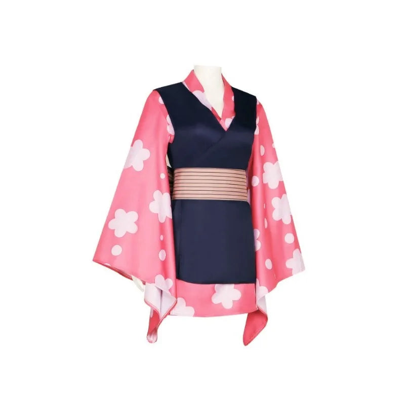 Anime Demon Slayer Makomo Cosplay Costume – Kimono & Wig Set 3