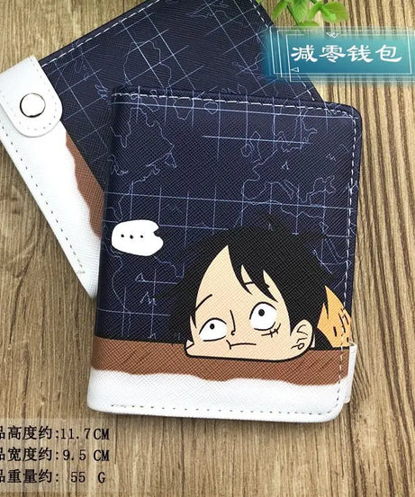 Anime One Piece Figure Wallet Luffy Purse Zoro Ace Bounty Order Skeleton Pattern Pu Kawaii Wallet Card Holder Purse