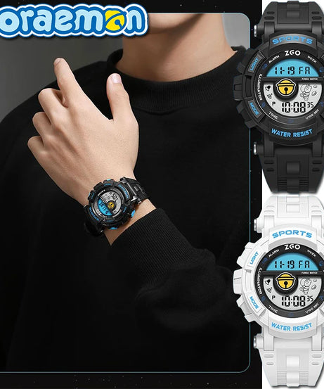 Doraemon Kids Digital Watch – Shockproof, Luminous & Drop-Resistant