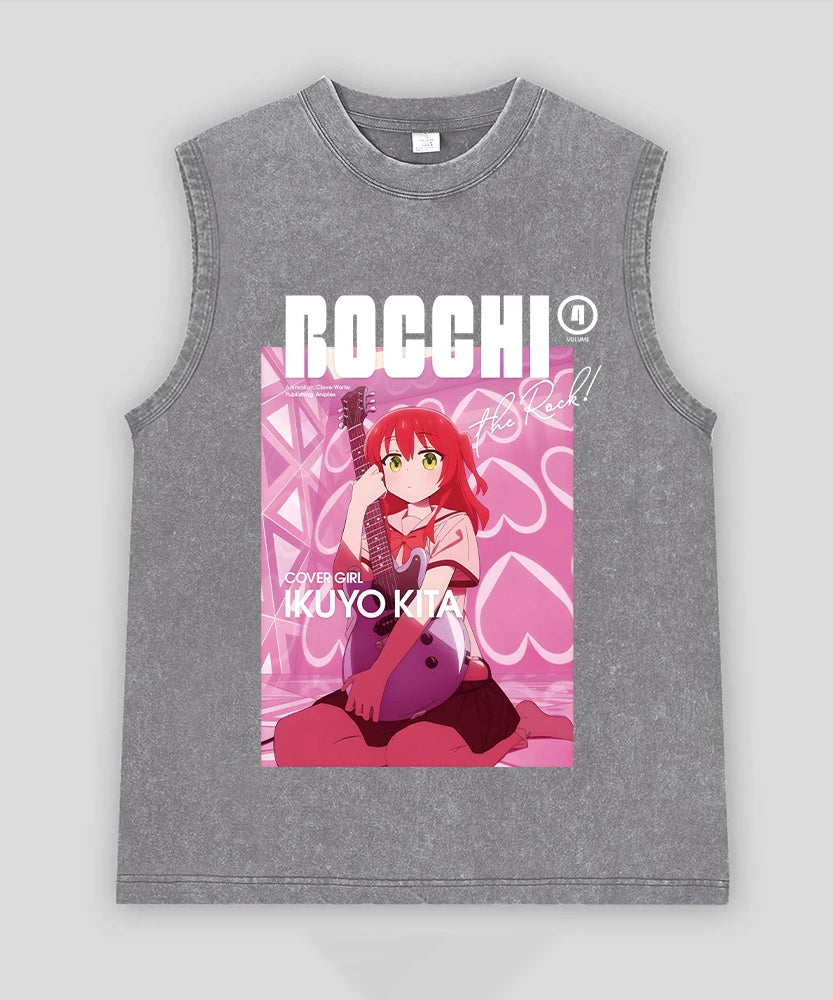 Bocchi the Rock! Oversized Band Vest – Unisex Anime Cotton Tank Top