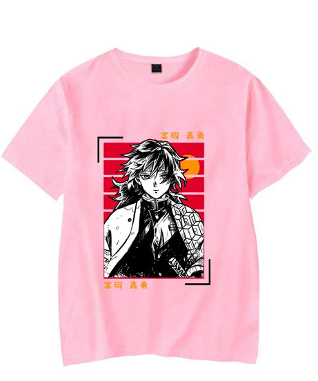 Hot Anime Tomioka Giyuu Printed T-shirts for Women Men Summer Tee Shirt Summer Casual Short Sleeve Round Neck Tops T-shirts
