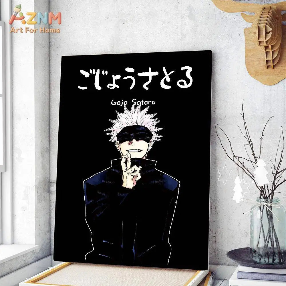 Anime Jujutsu Kaisen Gojo Satoru Canvas Print – Blue Power Wall Art Poster 6